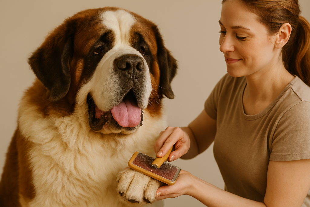 Chien se faisant toiletter